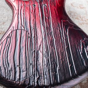 Warwick Custom Shop Streamer $$, 4- Sandblasted Chrome Black to Red Satin