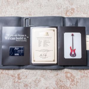 Warwick Custom Shop Streamer $$, 4- Sandblasted Chrome Black to Red Satin