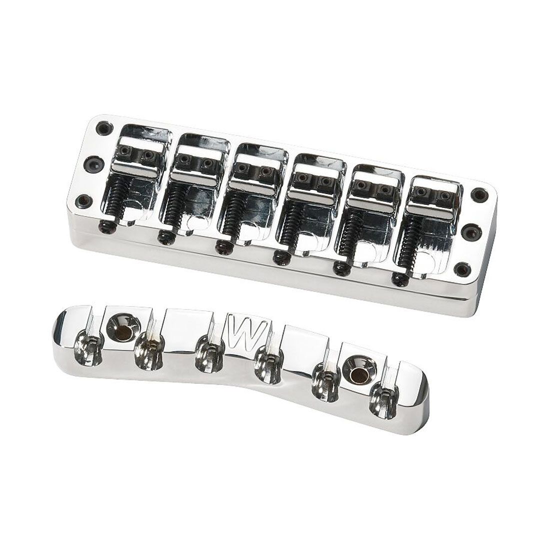 Warwick Parts 3D Bridge + Tailpiece, 6String Chrome